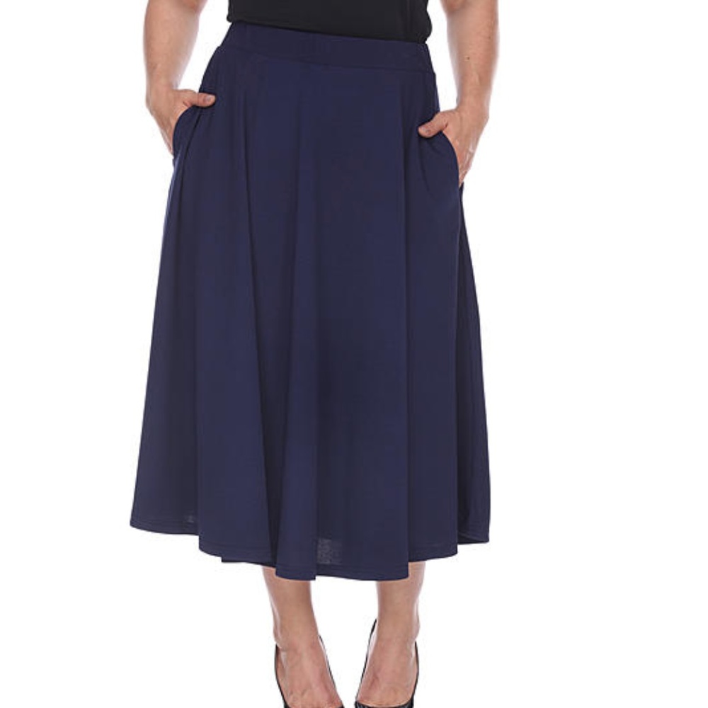 White Mark Plus Size Tasmin Midi Skirt